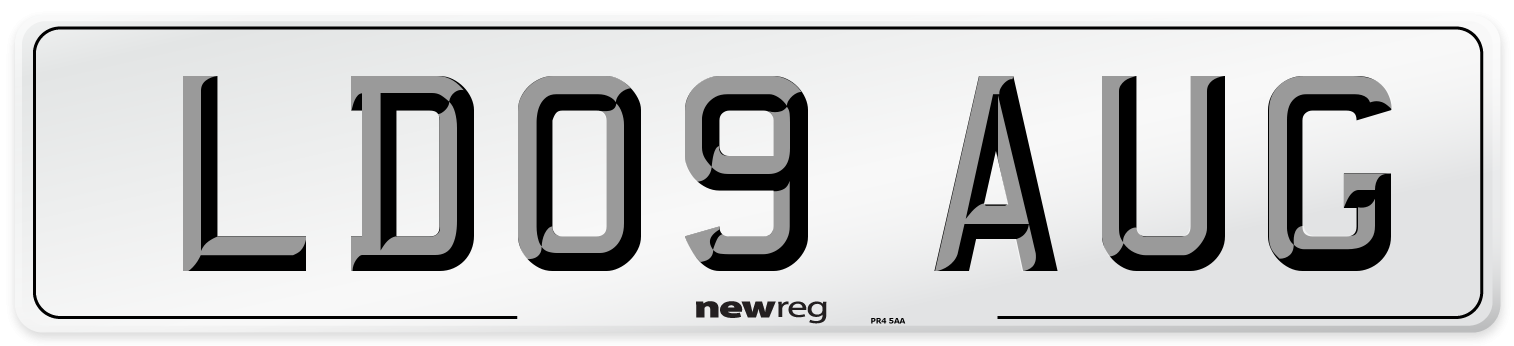 LD09 AUG Number Plate from New Reg